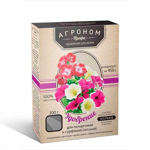Удобрение Агроном Профи для пеларгоний и сурфиний рисунок 1 артикул 72872