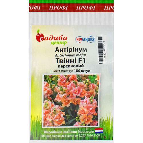 Львиный зев Твинни персиковый F1 Садыба центр рисунок 1 артикул 89085
