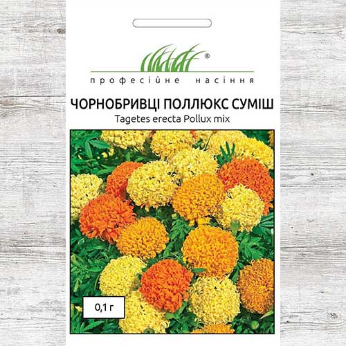 Чорнобривці Поллюкс, суміш забарвлень зображення 1 артикул 90318