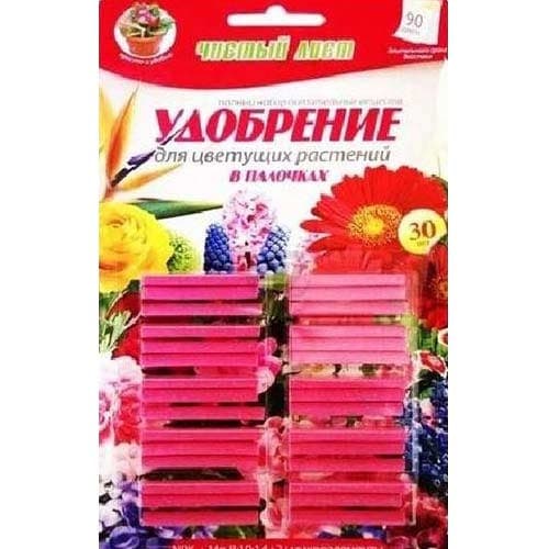 Удобрение Чистый Лист палочки для цветущих растений артикул фото 1 Удобрение Чистый Лист палочки для цветущих растений рисунок 1 артикул 77374