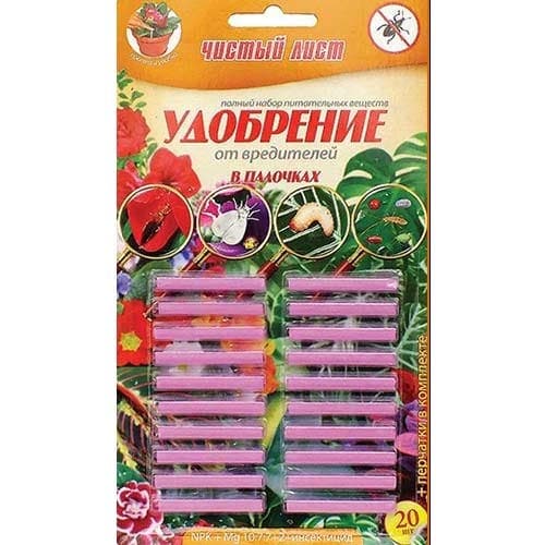 Засіб захисту від шкідників Чистий Лист палички артикул фото 1 Засіб захисту від шкідників Чистий Лист палички зображення 1 артикул 77379