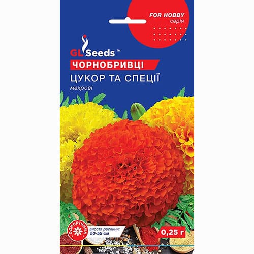 Бархатцы махровые Сахар и специи GL seeds рисунок 1 артикул 99566