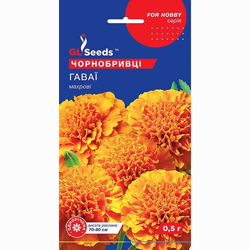 Бархатцы махровые Гавайи GL seeds рисунок 1 артикул 99556