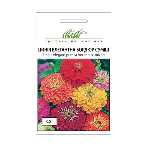 Цинія Бордюр, суміш забарвлень Професійне насіння зображення 1 артикул 72664