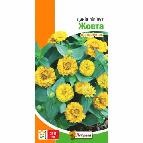 Цинія ліліпут Жовта Яскрава зображення 1 артикул 77118