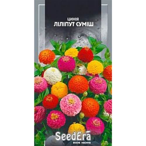Цинія Ліліпут, суміш забарвлень Seedera зображення 1 артикул 90005
