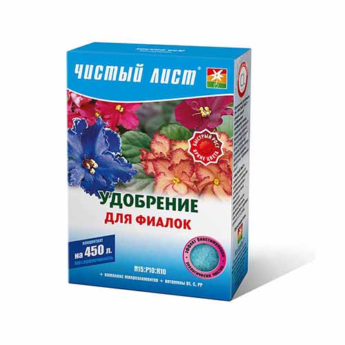 Удобрение Чистый Лист (кристал) для фиалок артикул фото 1 Удобрение Чистый Лист (кристал) для фиалок рисунок 1 артикул 95992