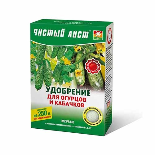 Удобрение Чистый Лист (кристал) для огурцов и кабачков рисунок 1 артикул 95983