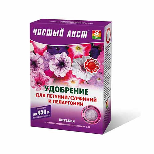 Удобрение Чистый Лист (кристал) для сурфиний, пеларгоний рисунок 1 артикул 95994