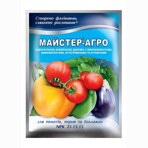 Добриво Майстер-Агро для томатів, перців та баклажанів артикул фото 1 Добриво Майстер-Агро для томатів, перців та баклажанів зображення 1 артикул 99338