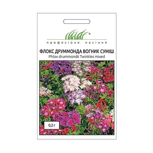 Флокс Друммонда Вогник, суміш забарвлень Професійне насіння зображення 1 артикул 72630