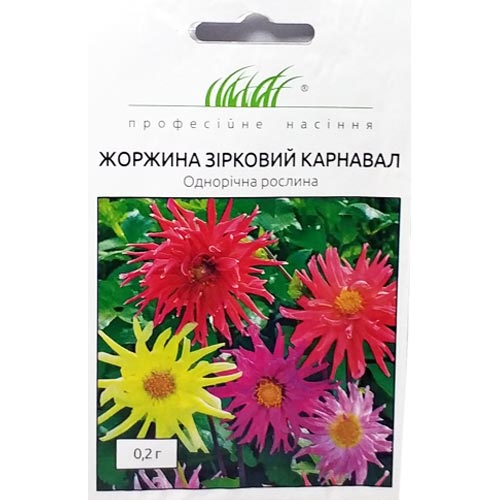 Георгина Звездный карнавал, смесь окрасок Профессиональные семена рисунок 1 артикул 72173
