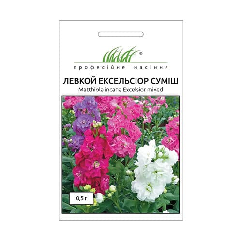 Левкой махровый Эксельсиор, смесь окрасок Профессиональные семена рисунок 1 артикул 72293