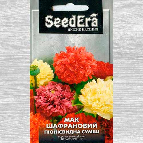 Мак шафрановий Піонієвидний, суміш забарвлень зображення 1 артикул 77045