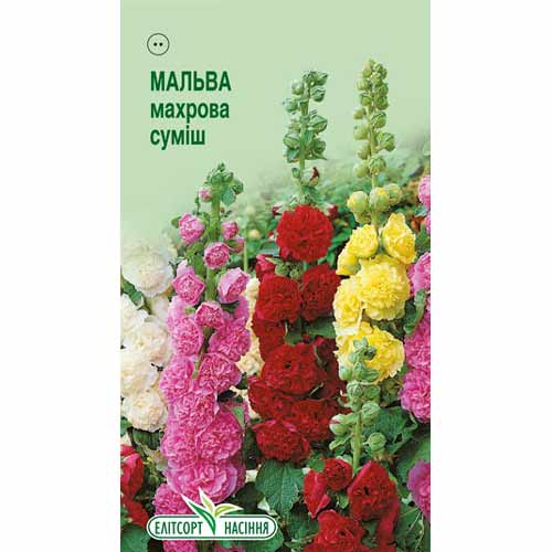 Мальва махровая, смесь окрасок Элитсорт артикул фото 1 Мальва махровая, смесь окрасок Элитсорт рисунок 1 артикул 85954