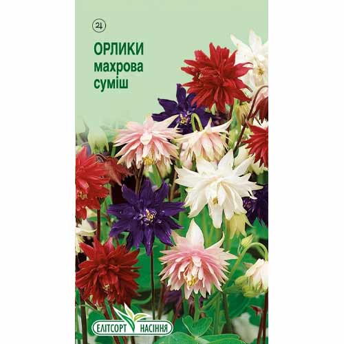 Орлики махрова, суміш забарвлень Елітсорт артикул фото 1 Орлики махрова, суміш забарвлень Елітсорт зображення 1 артикул 85957