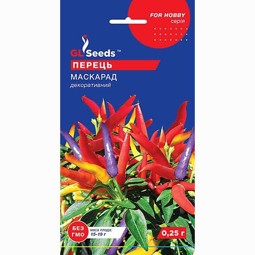 Перець гострий Маскарад GL Seeds артикул фото 1 Перець гострий Маскарад GL Seeds зображення 1 артикул 99665